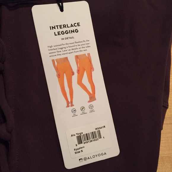 New with Tag AloYoga Interlace Leggings Eggplant S - Picture 8 of 8